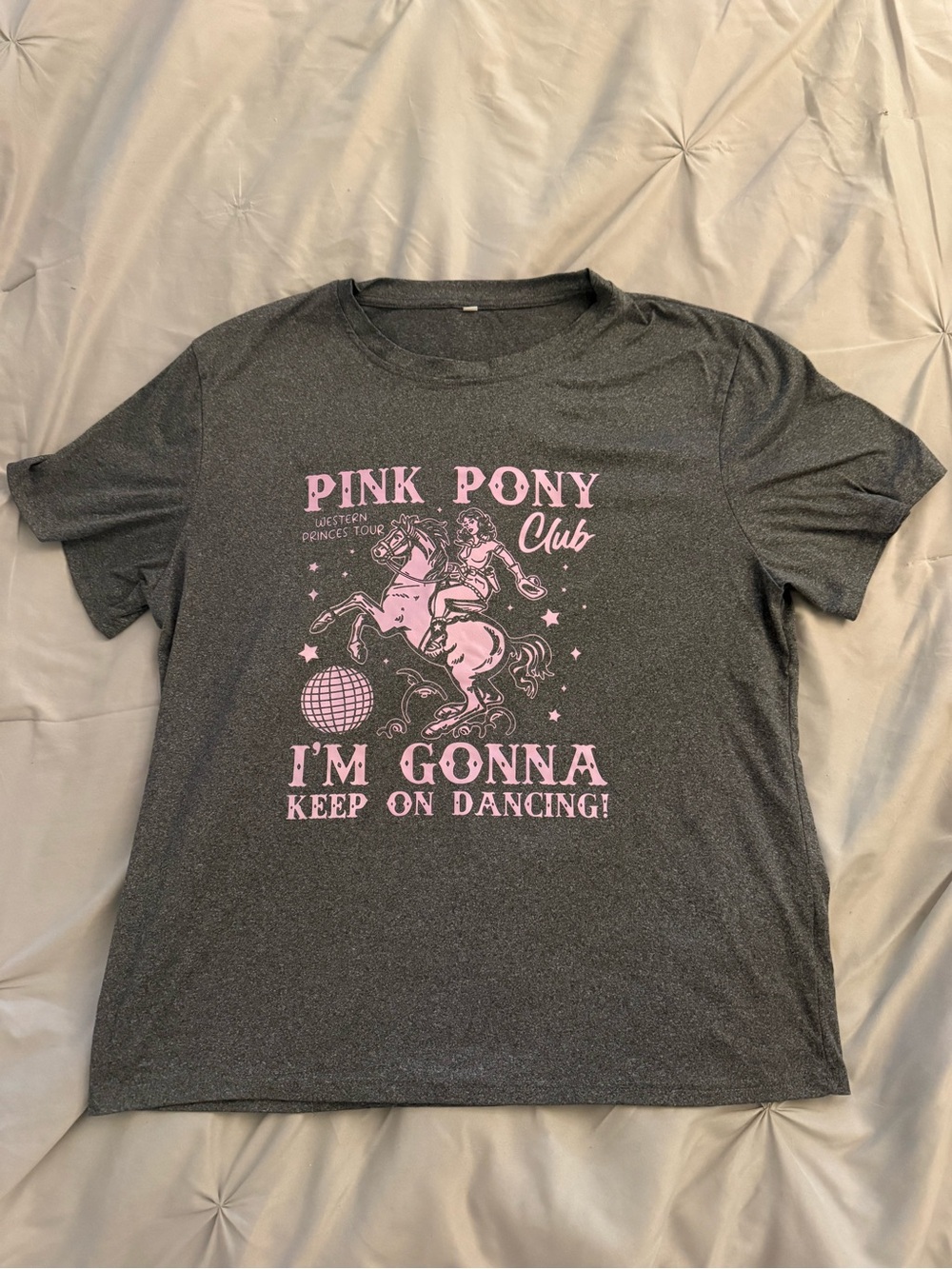 Pink Pony Club Graphic Tee - Pink on Charcoal
